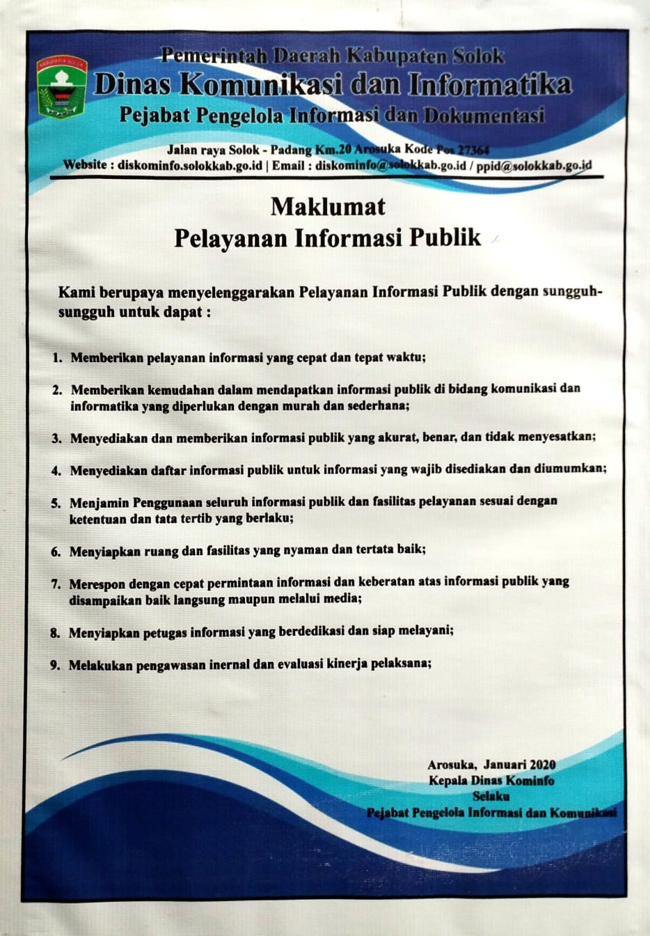 Maklumat Pelayanan Informasi Publik